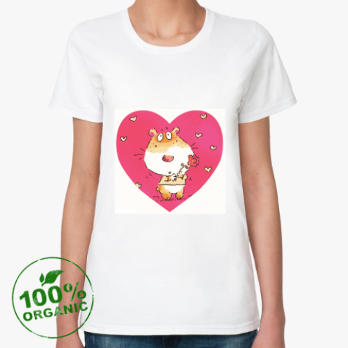 Женская футболка из органик-хлопка с принтом Сердечко