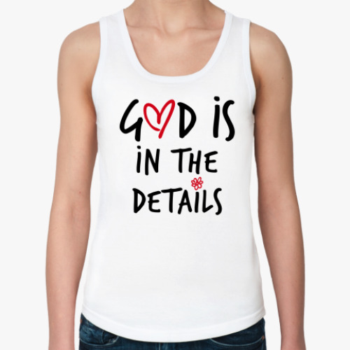 Женская майка с принтом God is in the details