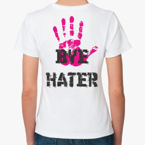 Классическая футболка с принтом HI HATER / BYE HATER