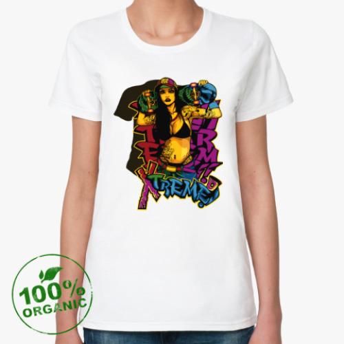 Женская футболка из органик-хлопка с принтом Girl