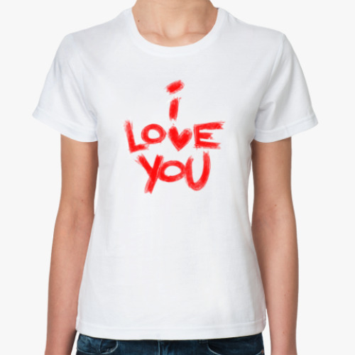Классическая футболка с принтом I'am love you
