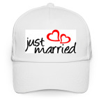 Кепка / бейсболка, белая (печать) Just Married