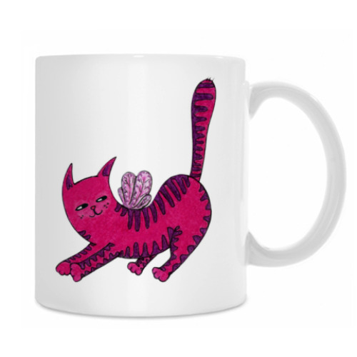 Кружка с принтом Fly cat