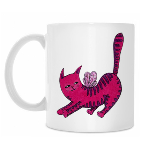 Кружка с принтом Fly cat