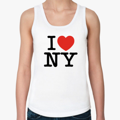 Женская майка с принтом Надпись I Love NY