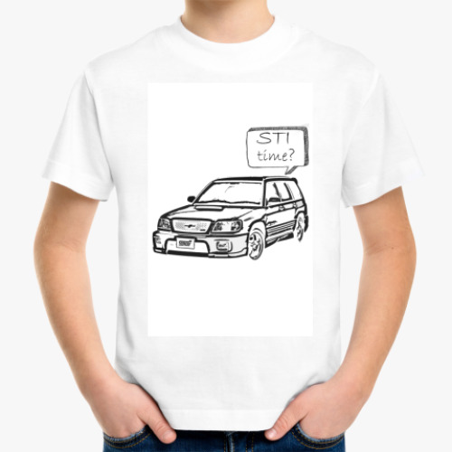 Детская футболка с принтом STI Time?