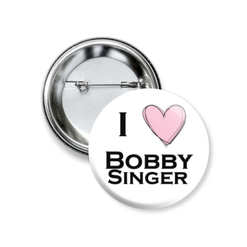 Значок 37мм с принтом  I love Bobby