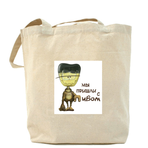 Сумка шоппер с принтом С пивом
