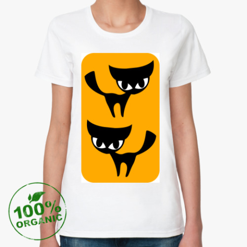 Женская футболка из органик-хлопка с принтом cat