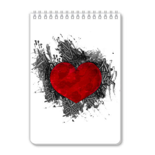Блокнот с принтом Сердце