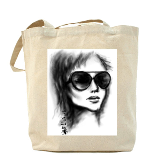 Сумка шоппер с принтом 'Девушка'