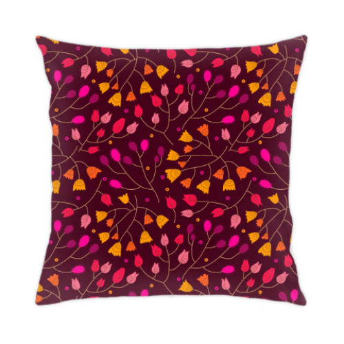 Подушка с принтом Цветочный орнамент