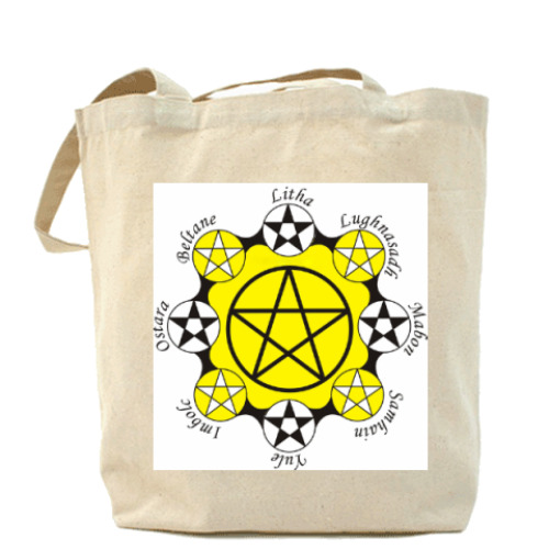 Сумка шоппер с принтом Колесо года (