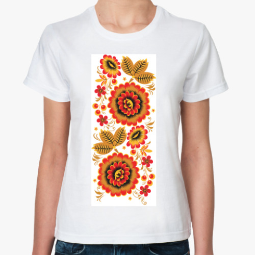 Классическая футболка с принтом Русский народный узор
