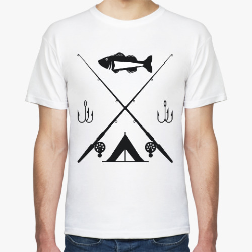 Футболка с принтом Рыбак