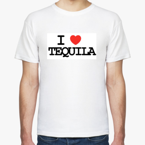 Футболка с принтом  I love tequila