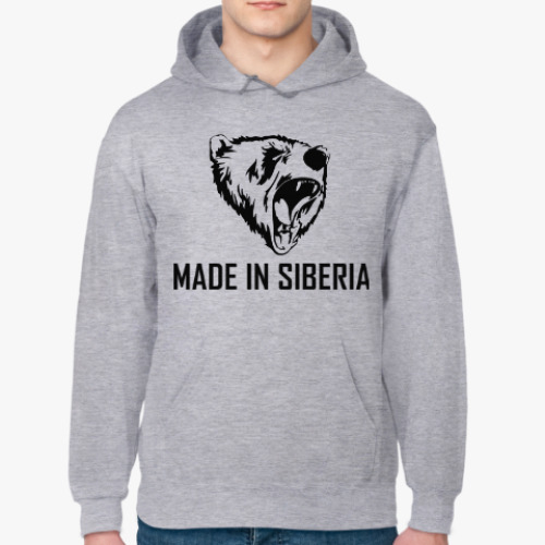 Толстовка худи с принтом Made in Siberia