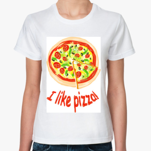 Классическая футболка с принтом Пицца