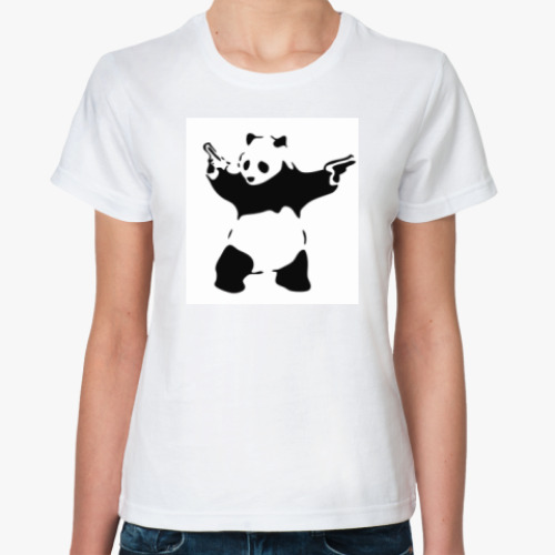 Классическая футболка с принтом Panda Панда Banksy