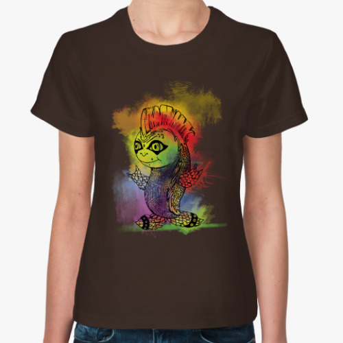 Женская футболка с принтом Рыбка-панк