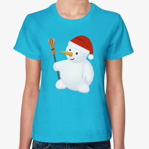 Женская футболка с принтом Снеговик