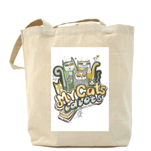 Сумка шоппер с принтом MyCatsIdiots