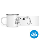 Кружка металлическая белая (круговая запечатка)