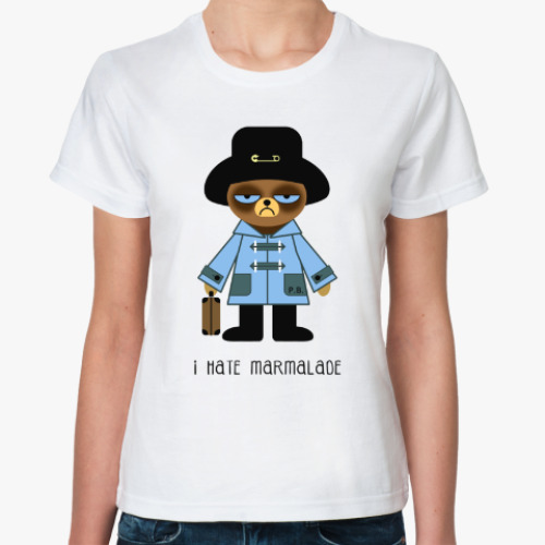 Классическая футболка с принтом Grumpy Paddington