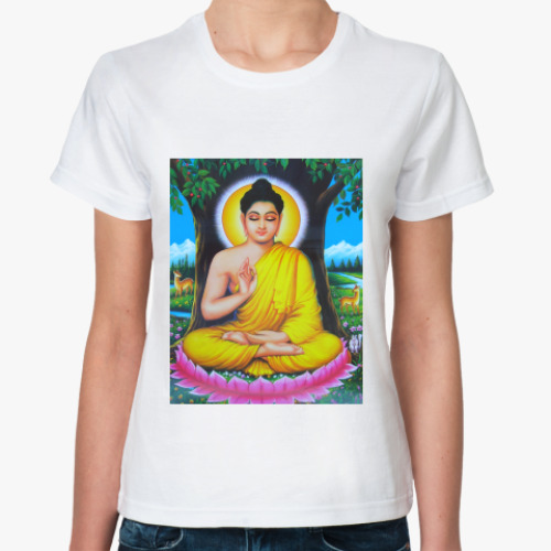 Классическая футболка с принтом  Buddha