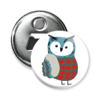Магнит-открывашка 58 мм Влюбленная сова