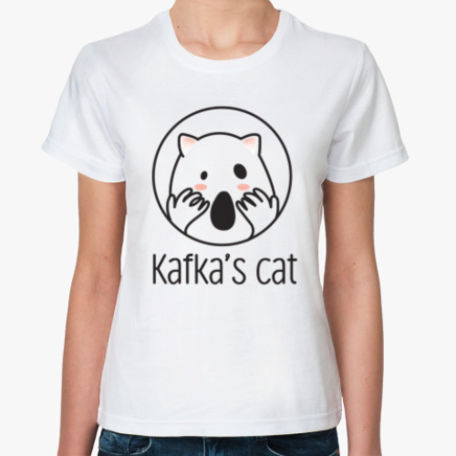 Классическая футболка с принтом Kafka's cat