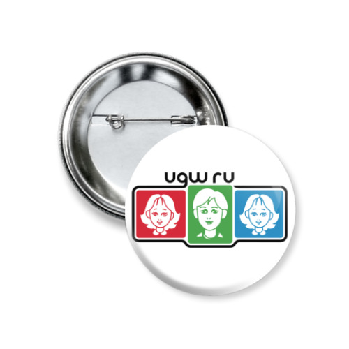 Значок 37мм с принтом UGW.ru