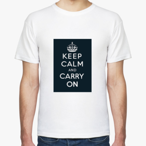Футболка с принтом Keep calm and carry on