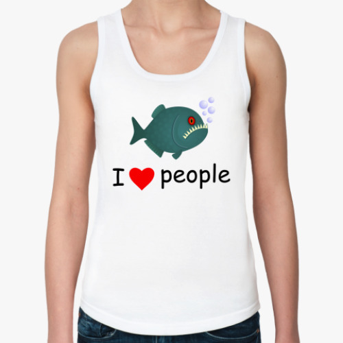 Женская майка с принтом I love people