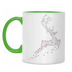 Двухцветная кружка Олень