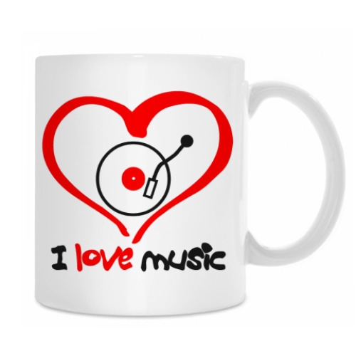 Кружка с принтом I love music