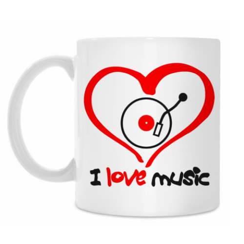 Кружка с принтом I love music