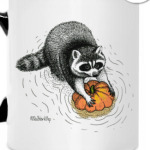 Енот с тыквой