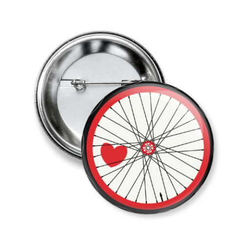Значок 50мм с принтом heart wheel