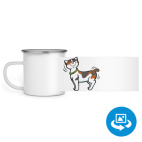 Кружка металлическая белая (круговая запечатка)