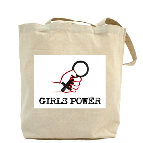 Сумка шоппер с принтом 'Girls Power'