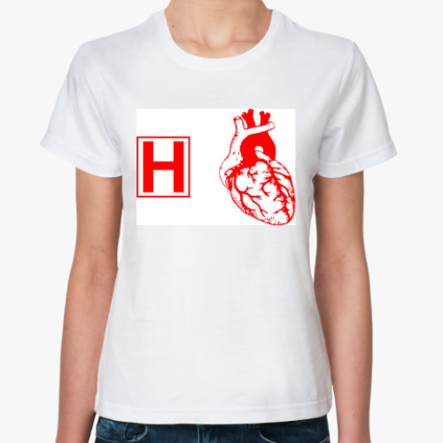 Классическая футболка с принтом house m.d. heart