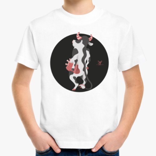 Детская футболка с принтом  Animal Fashion: C is for Cow with a Clutch