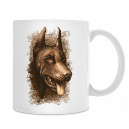 Кружка с принтом Доберман