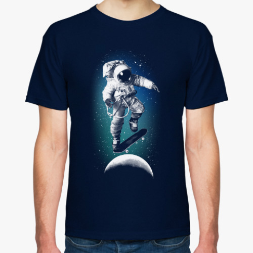 Футболка с принтом Astronaut on skateboard