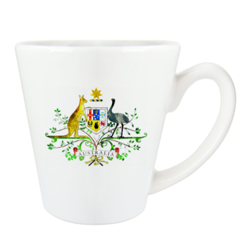 Чашка Латте с принтом Герб Австралии