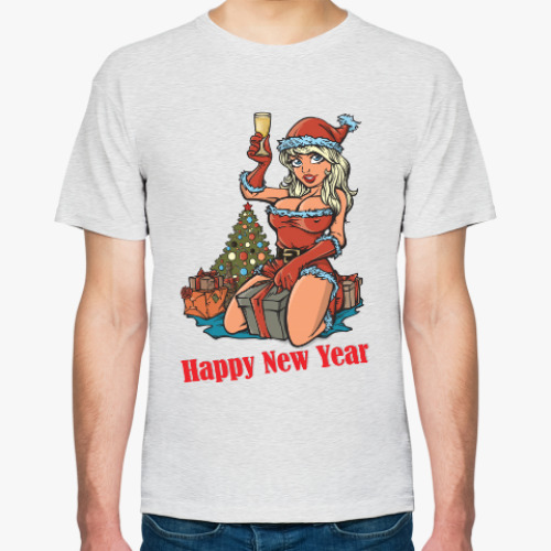 Футболка с принтом Happy New Year