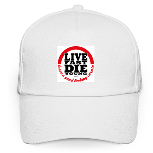 Кепка бейсболка с принтом  Live Fast Die Young