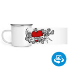 Кружка металлическая белая (круговая запечатка)