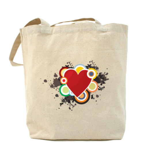 Сумка шоппер с принтом Сердце